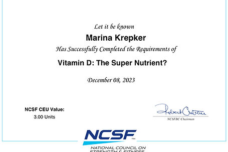 vitamin D training certificate
