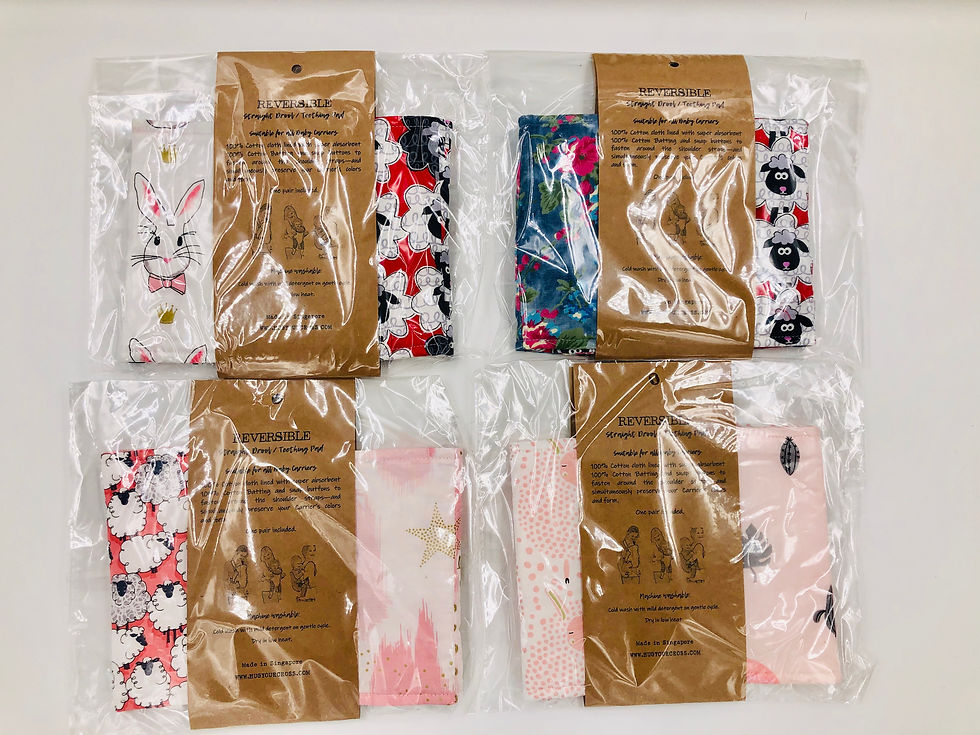 Thumbnail: Straight Drool Pads / Teething Pads Reversible for Baby Carrier