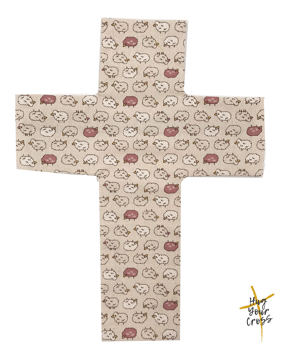 Thumbnail: My Little Fluffy Sheep Cross Pillow- Pink
