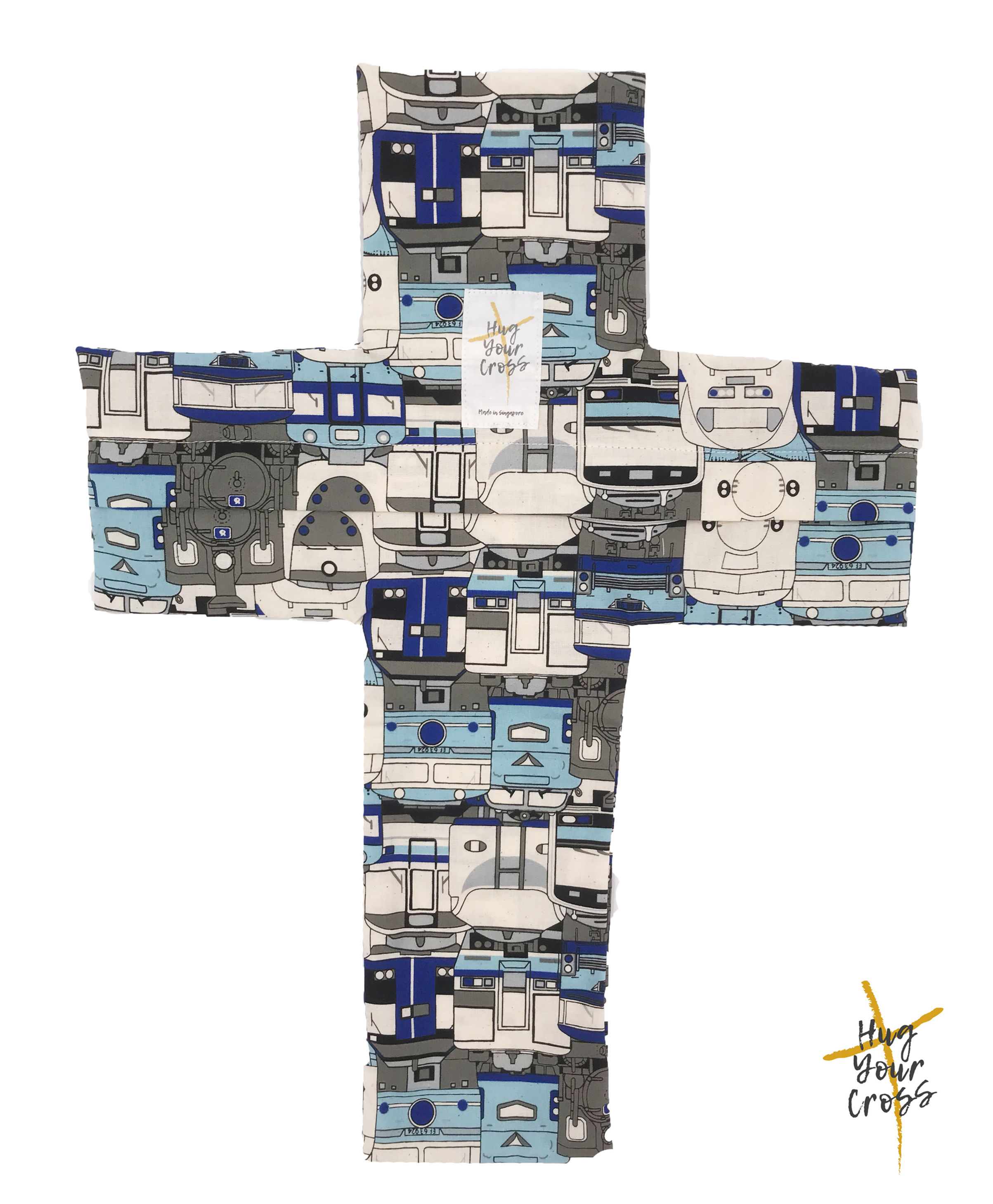 My Little Trains Cross Pillow Cover