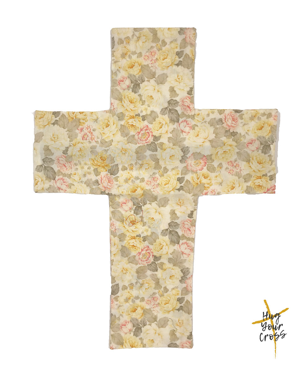 Thumbnail: Champagne Rose Cross Pillow Cover