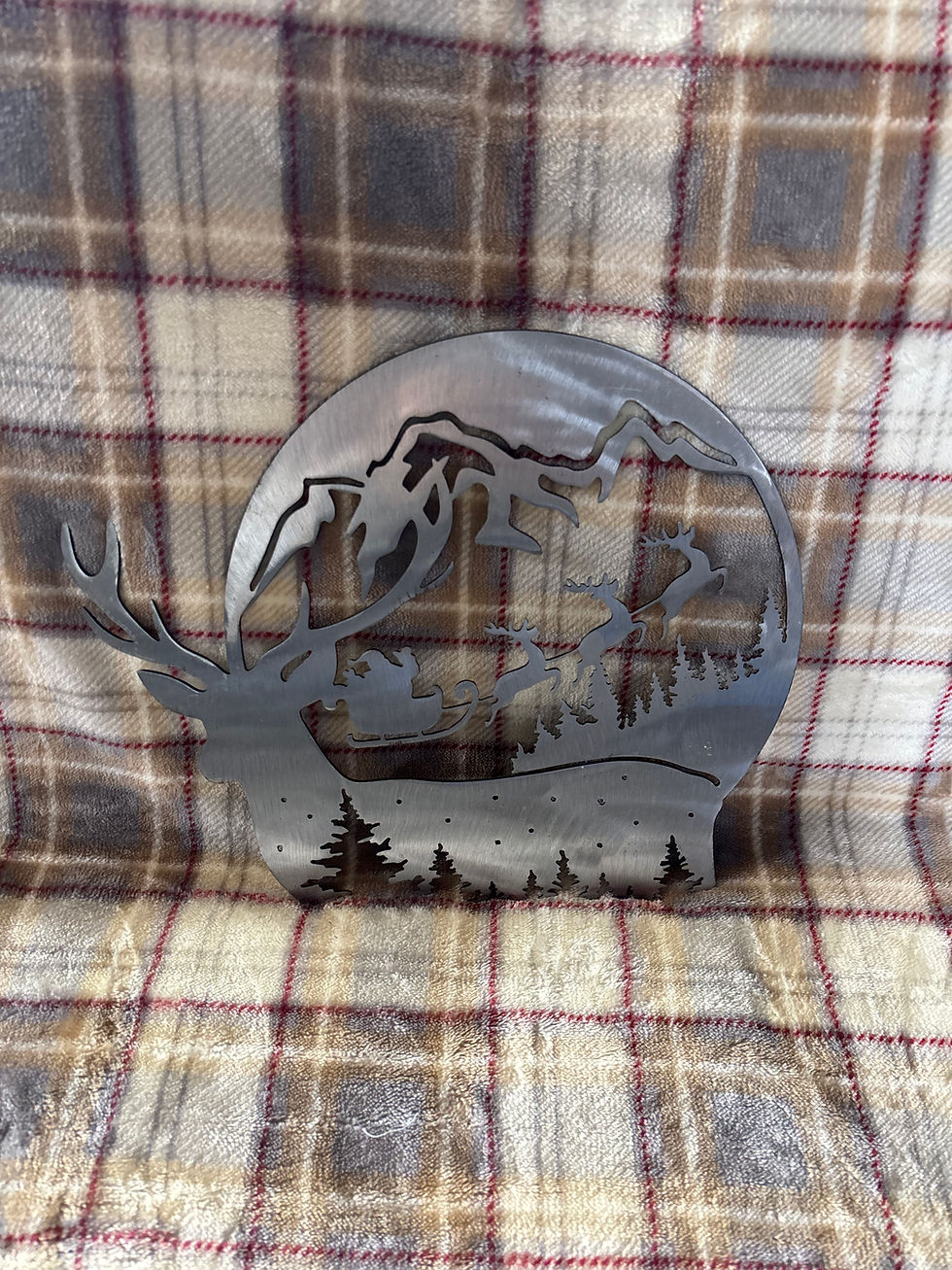 Thumbnail: Metal Wall Art - Holiday; Reindeer with Sleigh