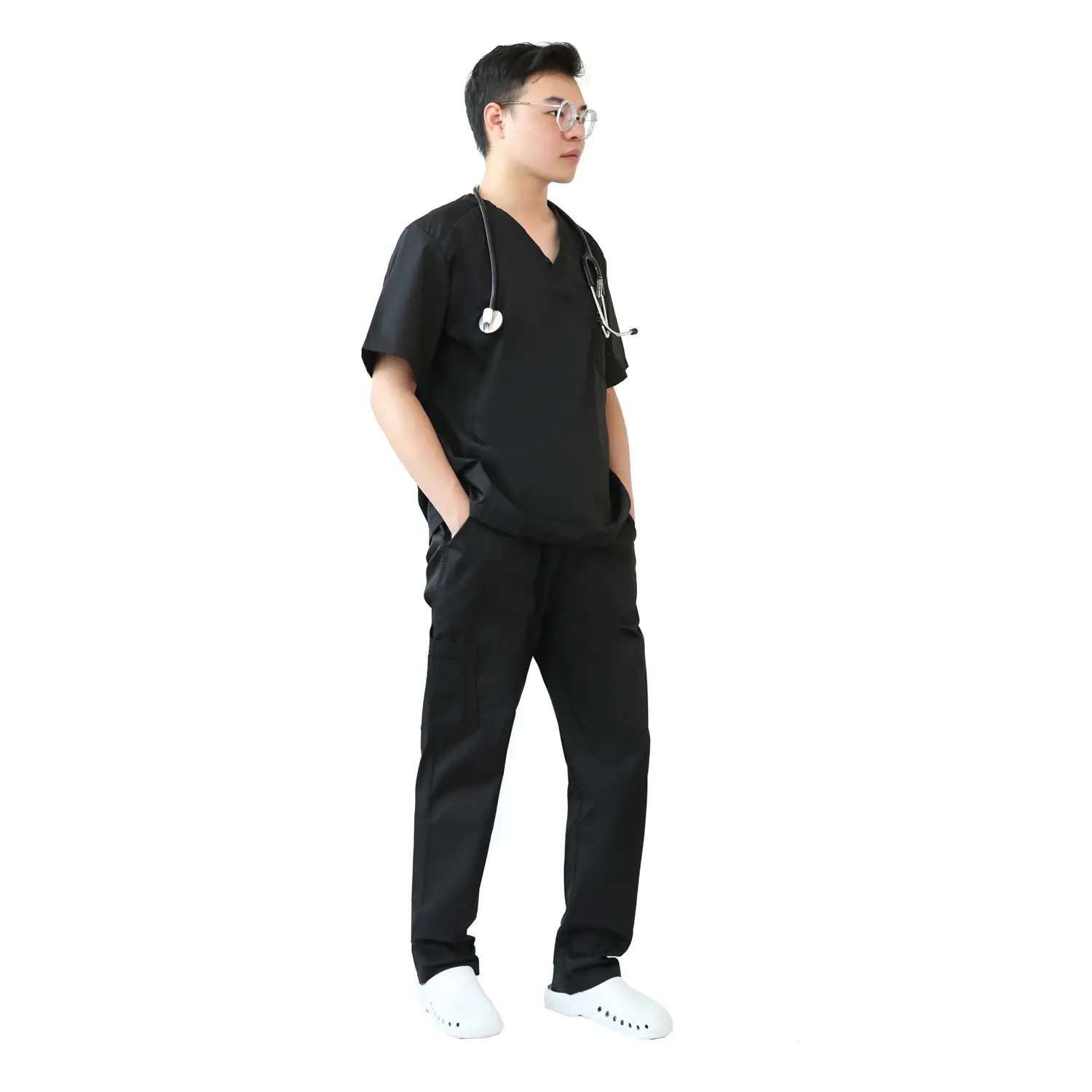2021 Stretchable Mens Scrub Set Uniformes Medico Mens Scrubs