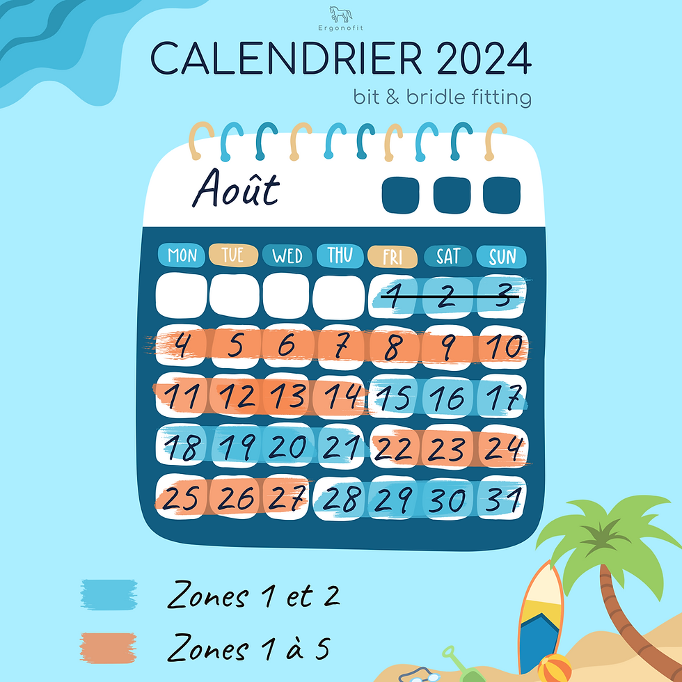 Calendrier Aout 2025