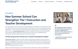 How Summer School Can Strengthen Tier 1 Instruction and Teacher Development