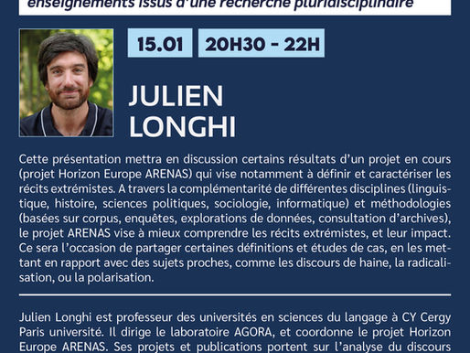 Définir et caractériser les récits extrémistes - Julien Longhi - Conférence RRA 2025-2026