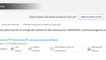 Concepts cliniques pour la prise en charge des enfants et adolescents se déclarant transgenres ou de genre divers