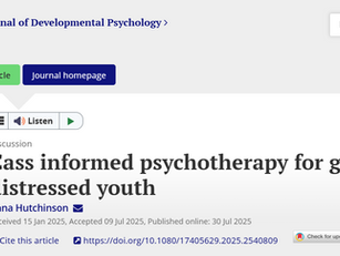 Cass informed psychotherapy for gender distressed youth