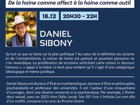 De la haine comme affect à la haine comme outil - Daniel Sibony - Conférence RRA 2025-2026