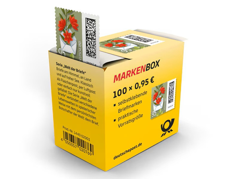 100 x 0,95€ Briefmarken selbstklebend, Markenset Blumenbrief
