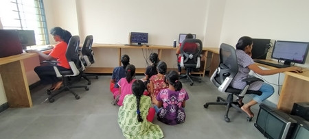 Children hard at work