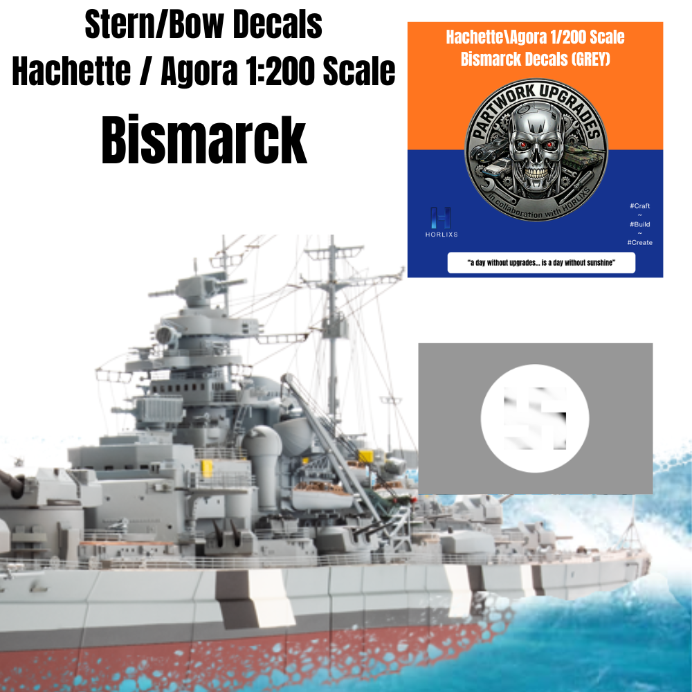 Hachette\Agora 1/200 Scale Bismarck Decals (GREY)