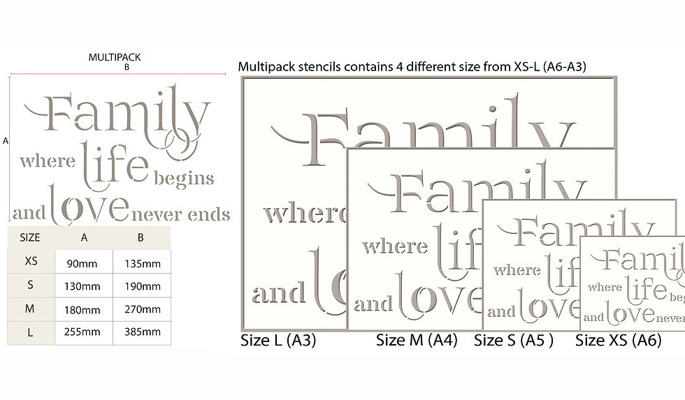 Thumbnail: Family life Phrase Quote Stencil QU1