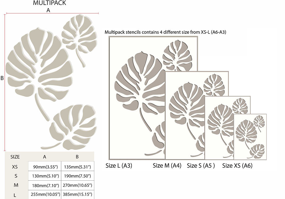 Thumbnail: Monstera Stencil Set of Leaves FL32