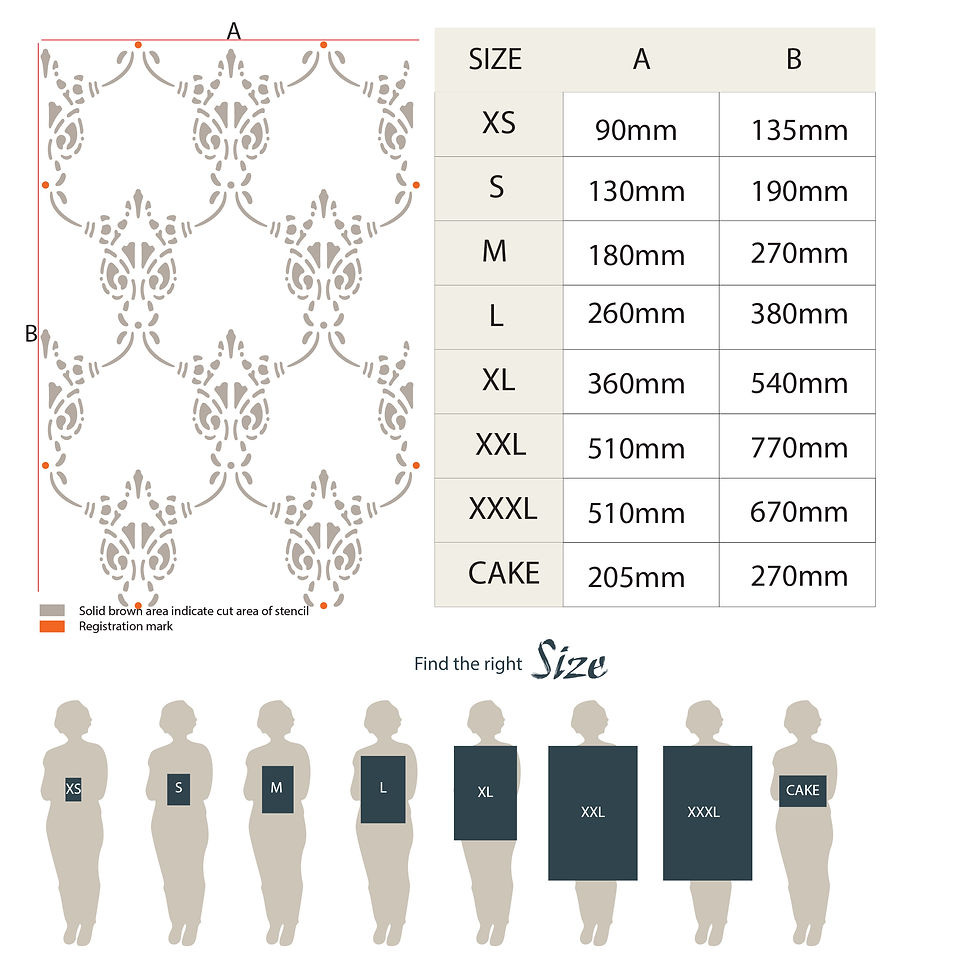 Thumbnail: French Damask Pattern Stencil TE3