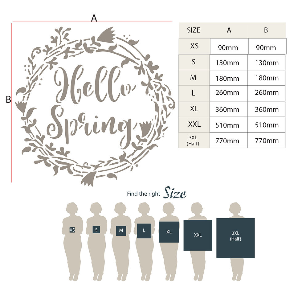 Thumbnail: Hello Spring Stencils Reusable Template EA3