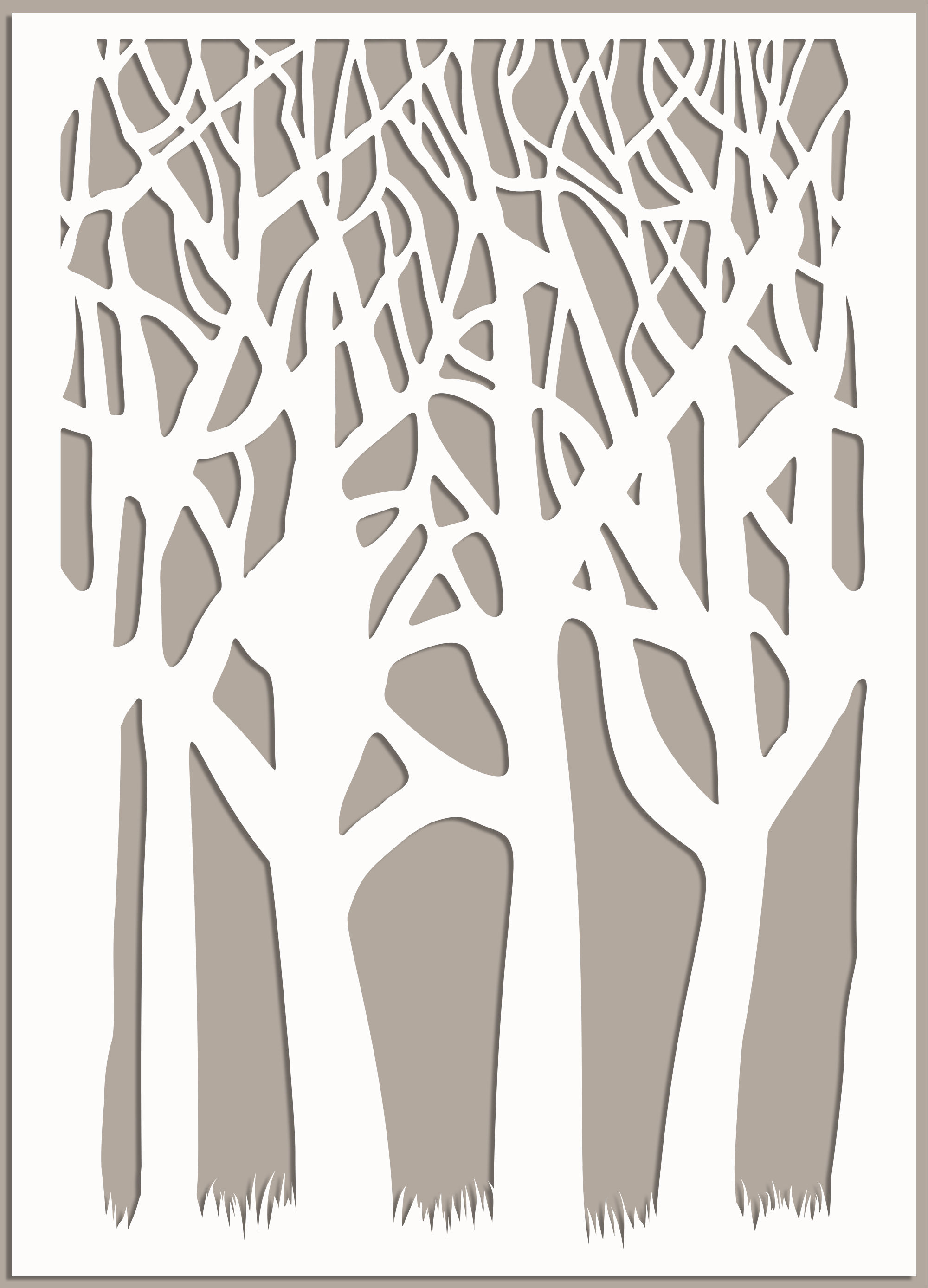 Branches Tree Stencil Forest Pattern TE376