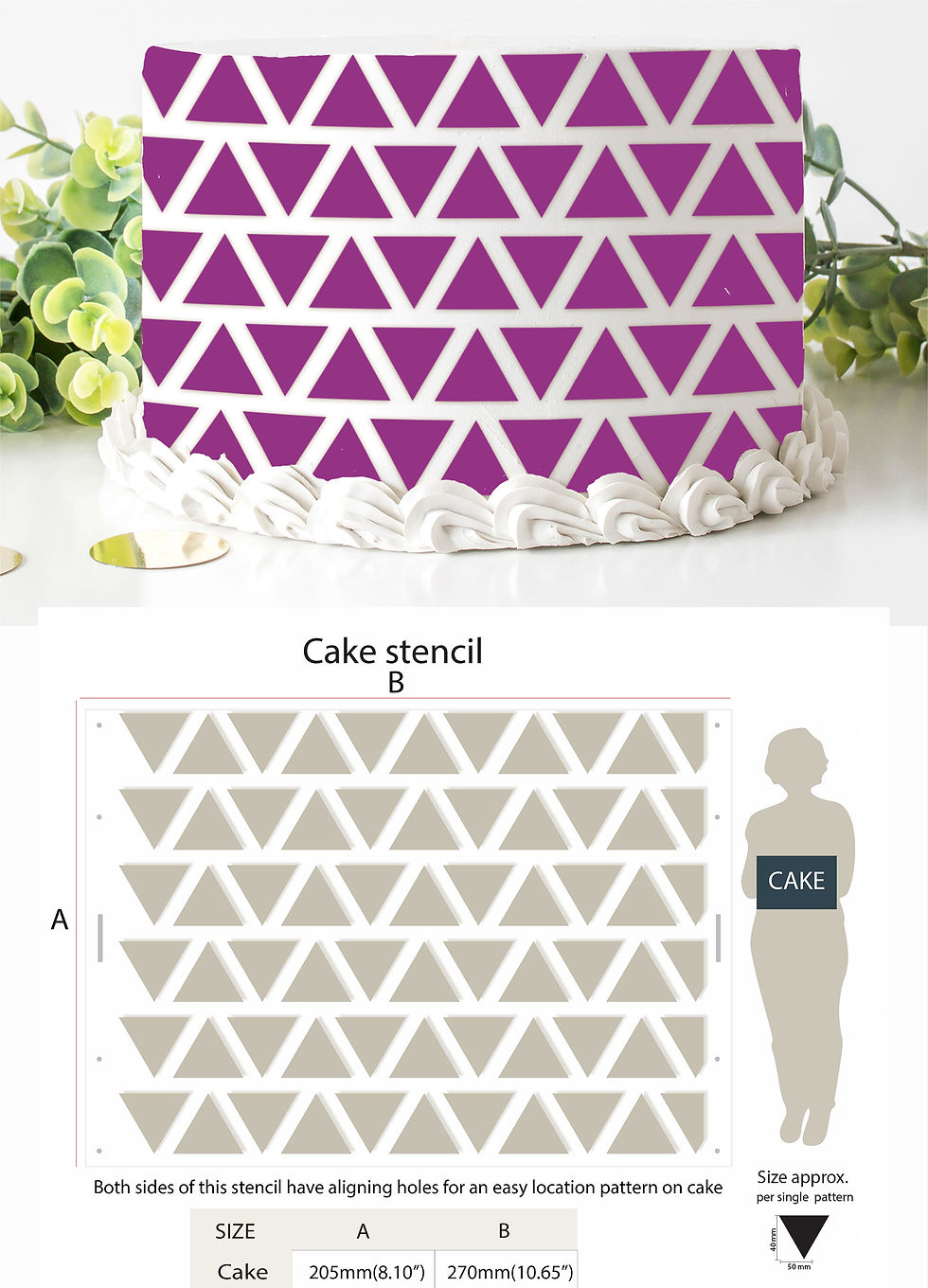 Thumbnail: Triangles Pattern Stencil Reusable Template TE81