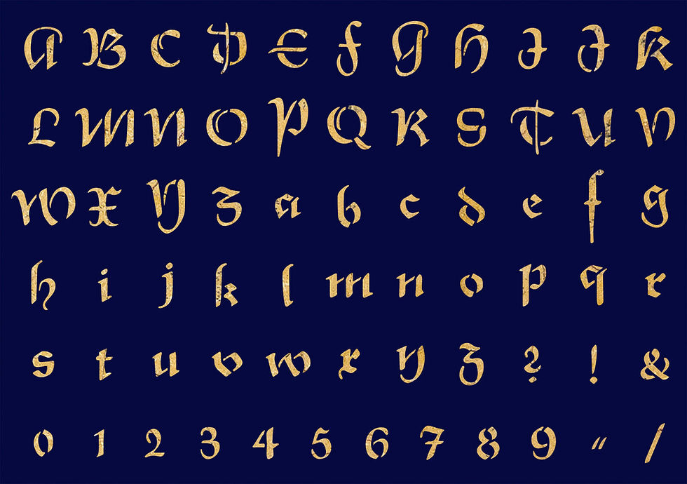 Thumbnail: Old English Style Alphabet Stencil AL15