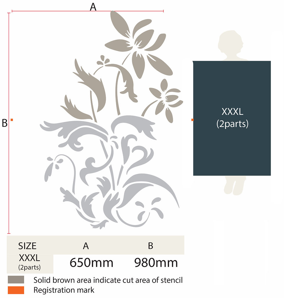Thumbnail: Flower Garden Reusable Template Stencil FL16