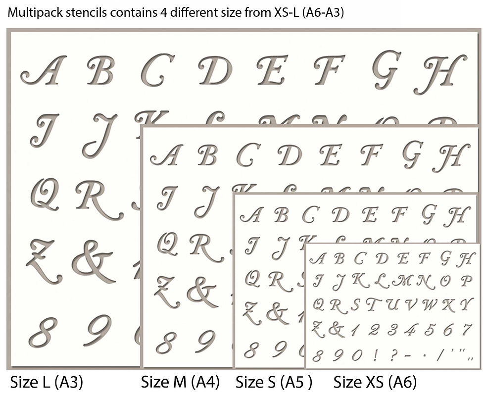 Thumbnail: Stencil Elegant Alphabet A-Z Uppercase Letters Numbers AL7