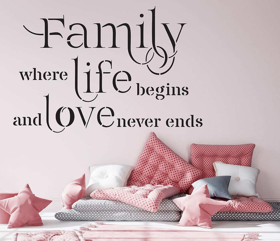Thumbnail: Family life Phrase Quote Stencil QU1