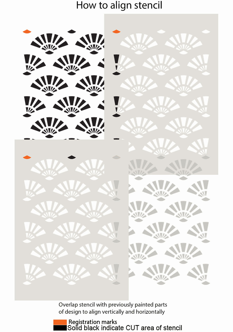 Thumbnail: Japanese Fan Stencil Allover Pattern TE235