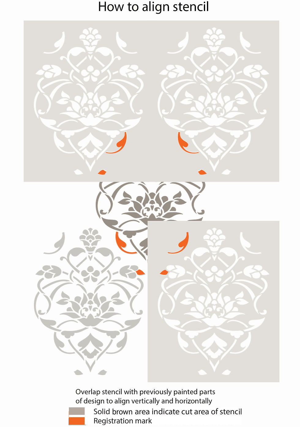 Thumbnail: Stencil Floral French Pattern Damask FL149