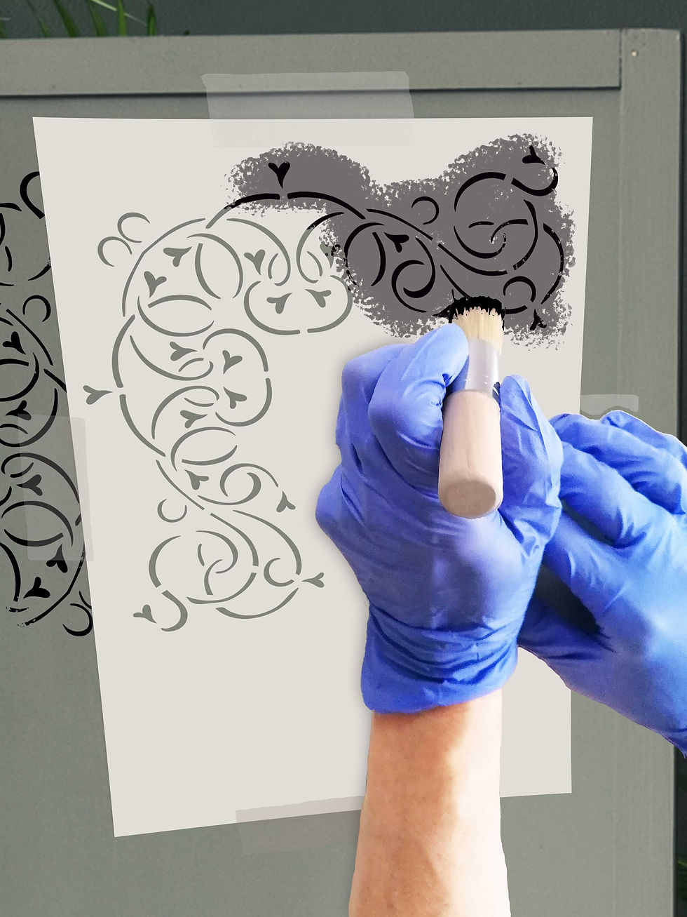 Thumbnail: Swirl Vines Ornament Stencil Patterns Reusable OR1
