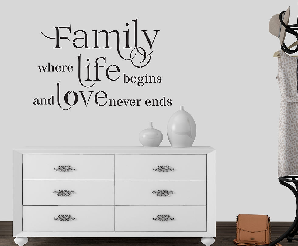Thumbnail: Family life Phrase Quote Stencil QU1
