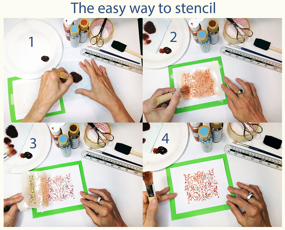 Thumbnail: Stencil Floral French Pattern Damask FL149