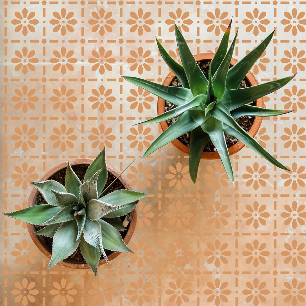 Thumbnail: DAISY Patterned Tile stencil TL7