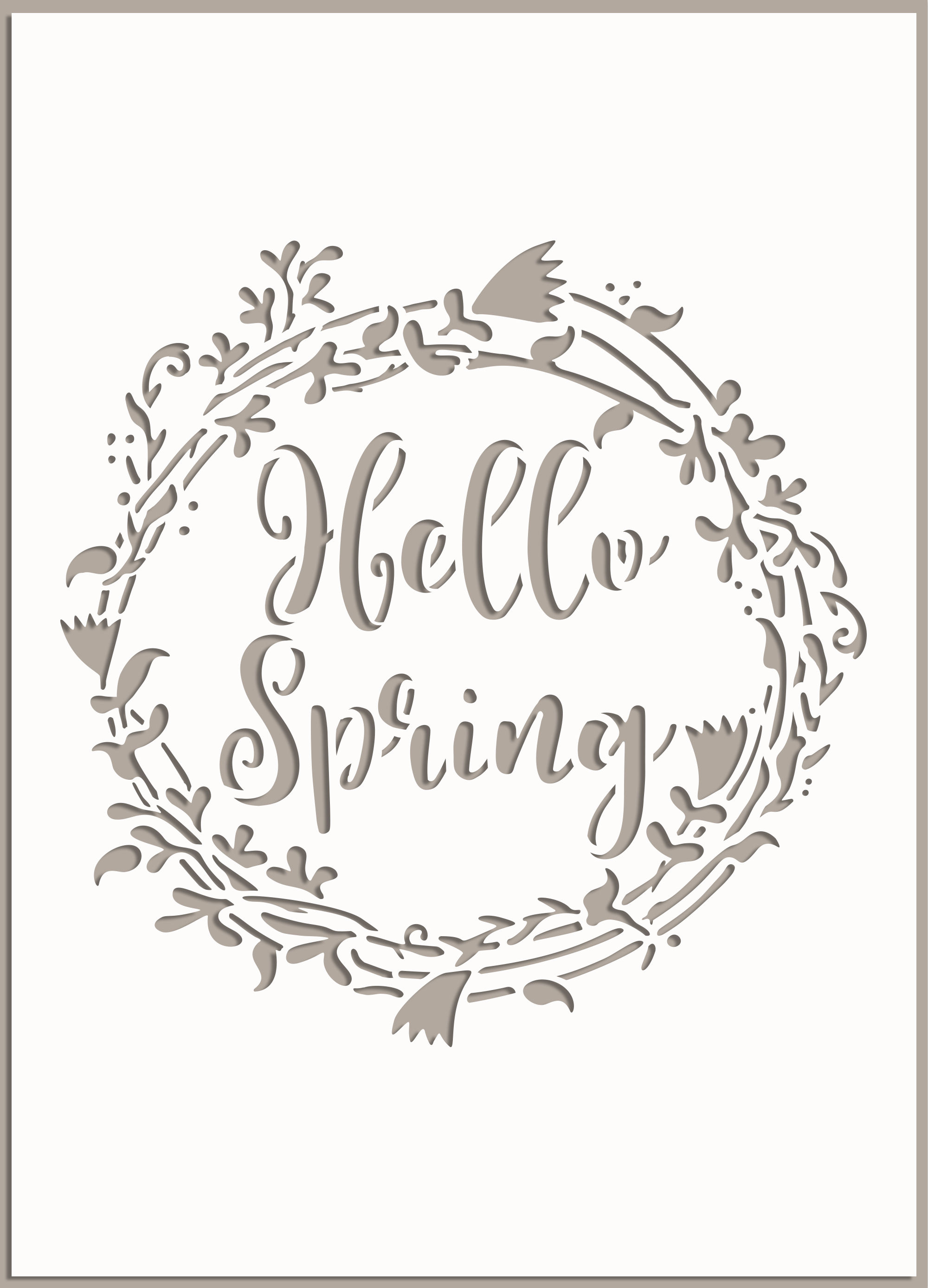 Hello Spring Stencils Reusable Template EA3