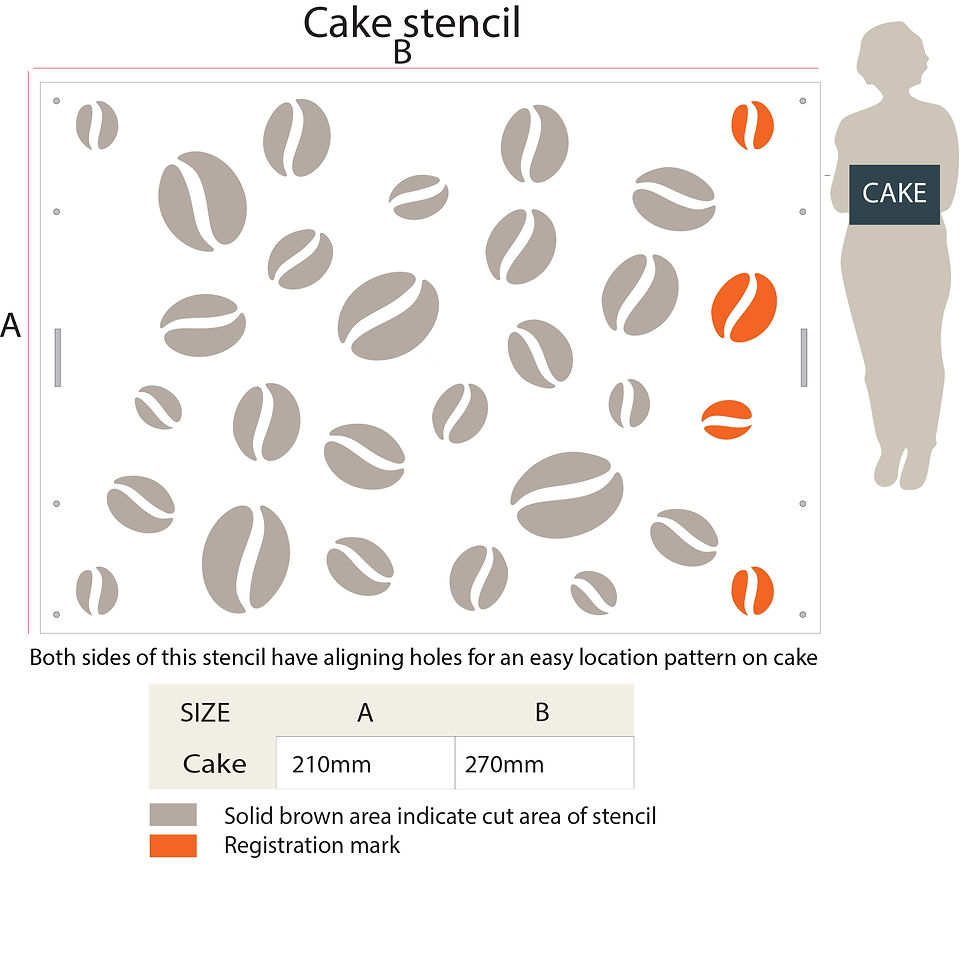 Thumbnail: Coffee Bean Pattern Stencil TE435