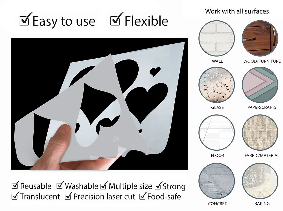 Thumbnail: Love Heart Shape Stencil TE65