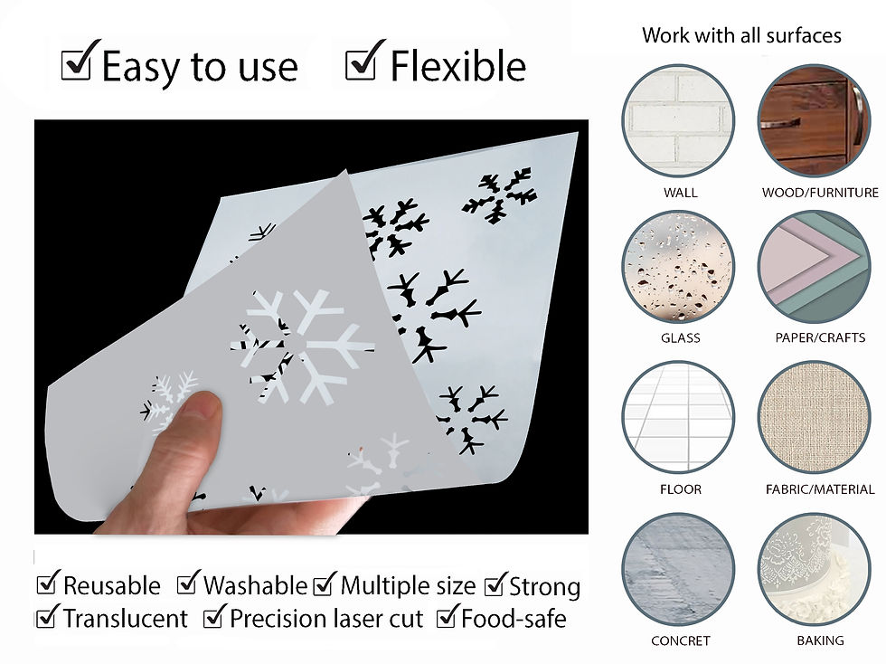 Thumbnail: Winter Snowflakes Christmas Stencil CH3
