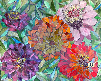 Zinnias Flower Mosaic