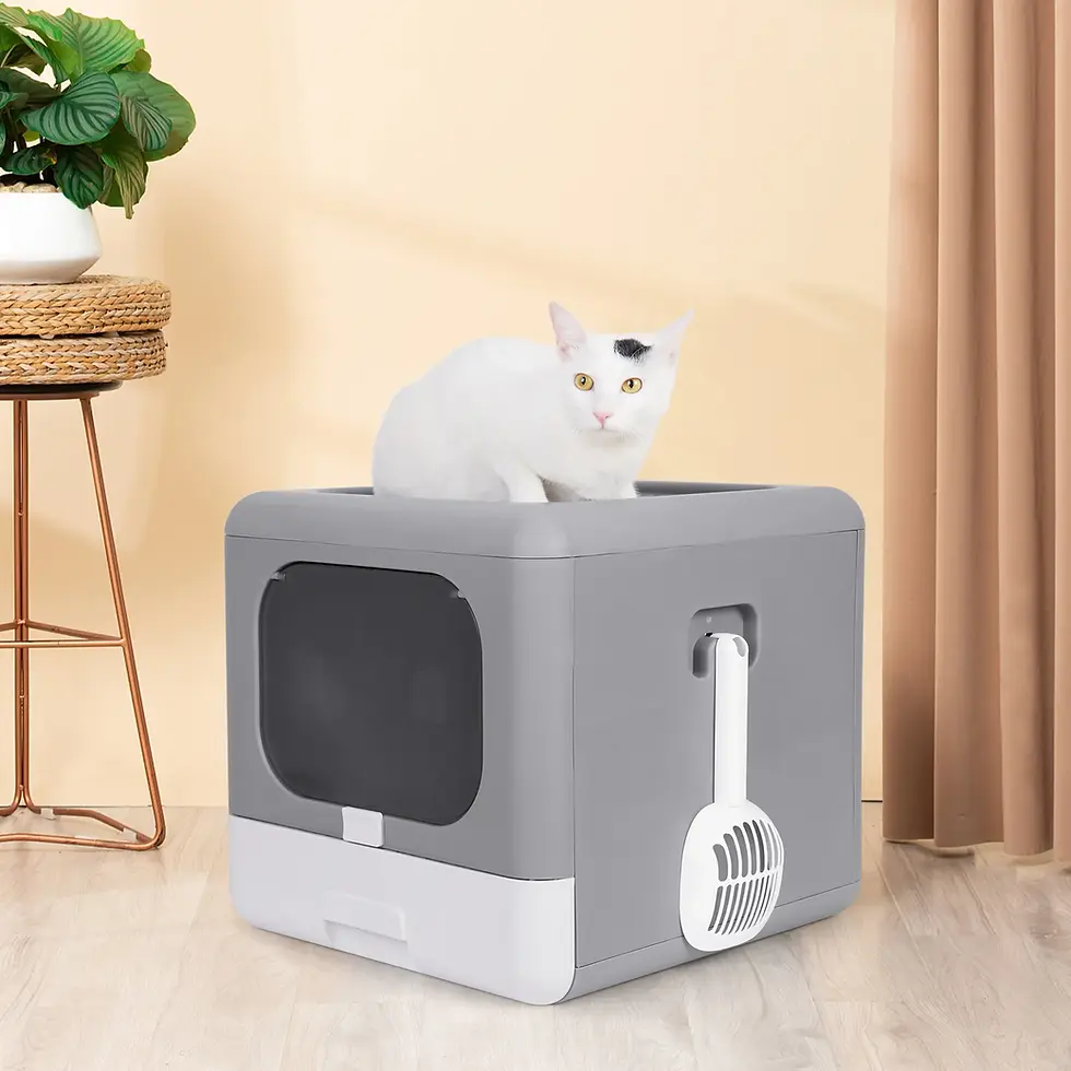 Thumbnail: Cat Litter Box Foldable Top Entry Litter Box With Cat Litter Scoop Drawer