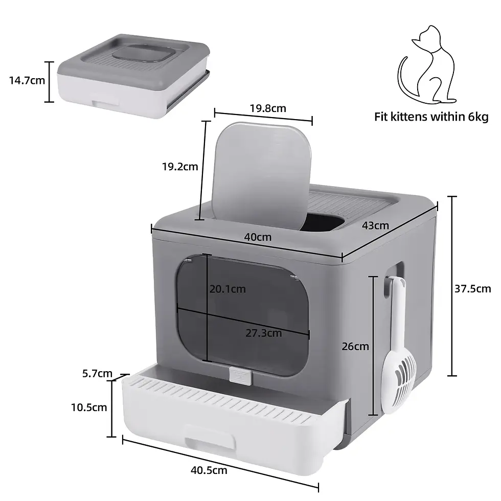 Thumbnail: Cat Litter Box Foldable Top Entry Litter Box With Cat Litter Scoop Drawer