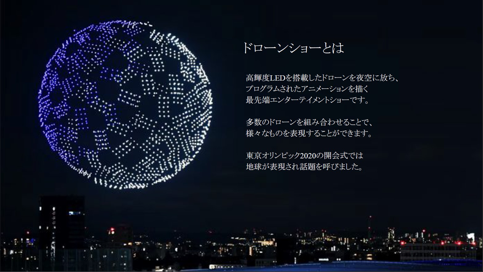 ドローンショー 夜空の演出