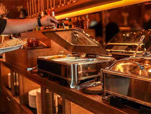 Commercial buffet equipment serving food
