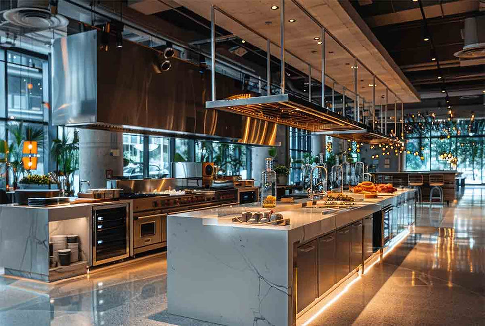 Modern restaurant kitchen