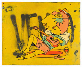 Pintura sobre placa de aço vernacular manual vende-se