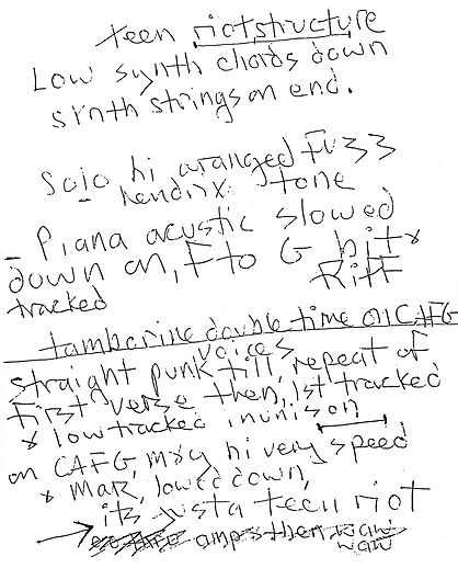 Teen Riot Structure studio notes.jpeg