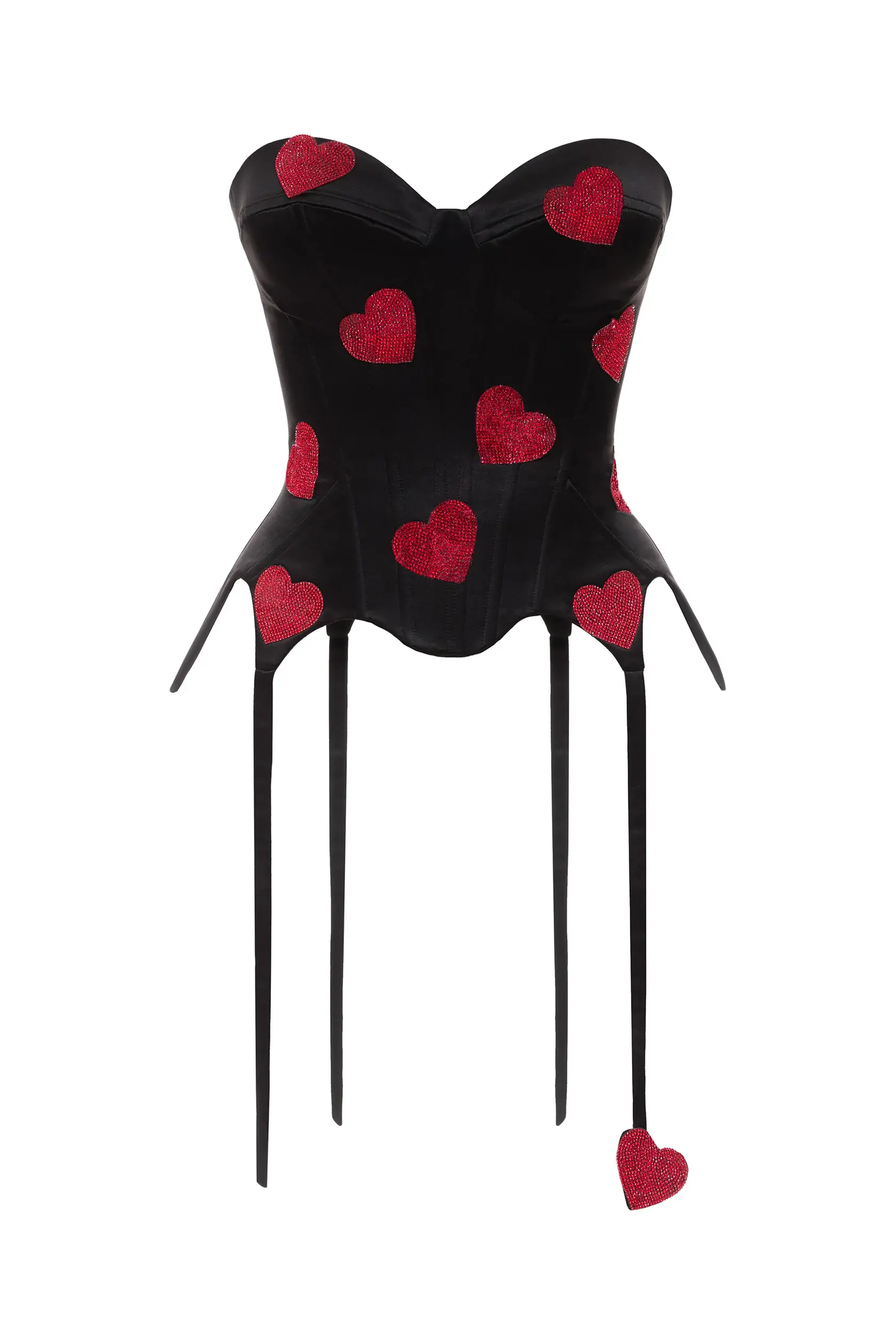 Corsé Deren Heart con corazones de cristal rojo