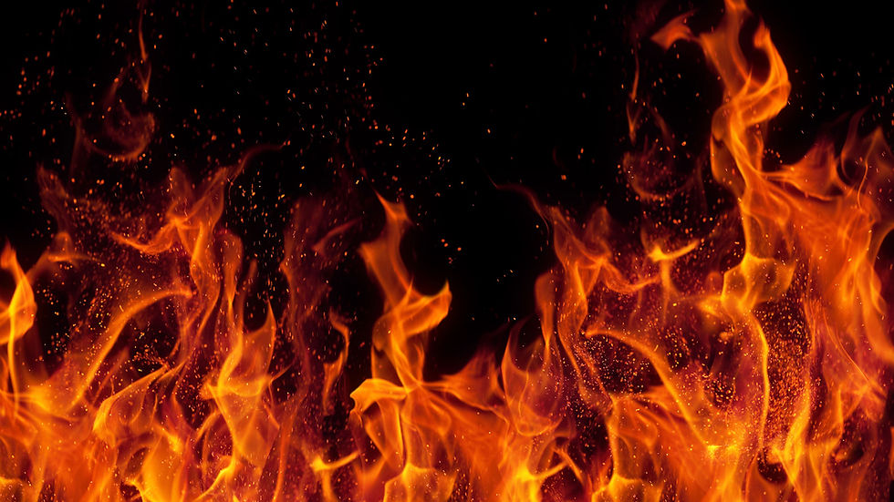 Flames burning