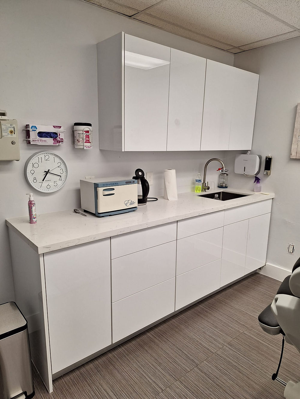 custom made cabinetry for a cosmetic office in Kendall