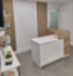 custom made desk and walls fixtures for a cosmetic office in Kendall