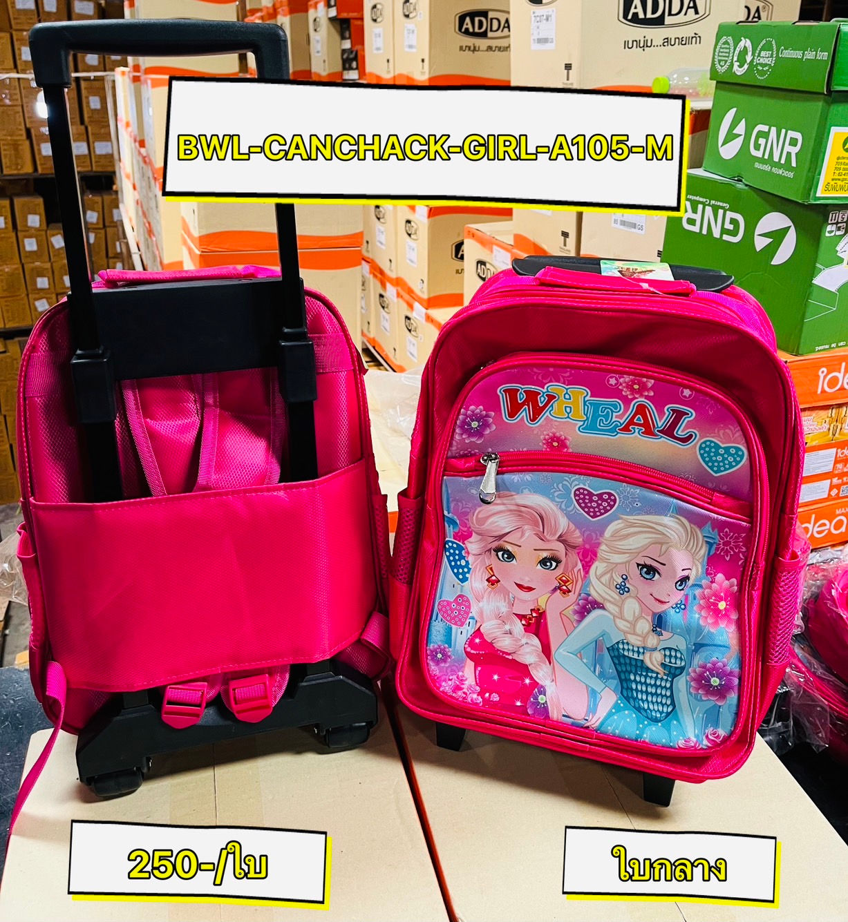 BWL-250-CANCHACK-GIRL-A105-M กระเป๋าคันชักล้อลากอนุบาลผู้หญิง หน้าผู้หญิง
