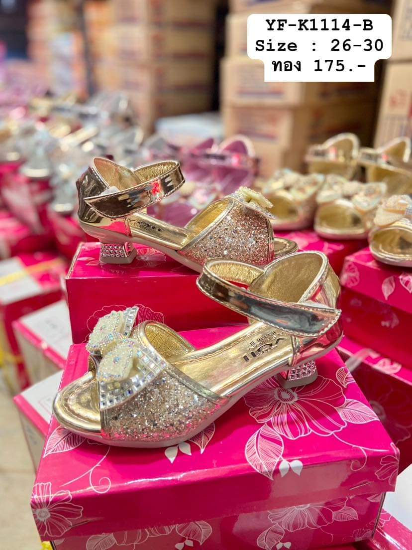 YF-K1114B สีทอง รองเท้าเจ้าหญิง Size 26-30
